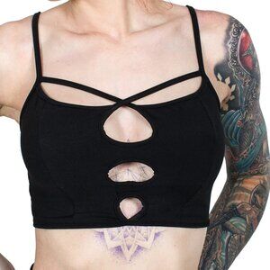 Cyberdog Peeker Bralette Top Black Small